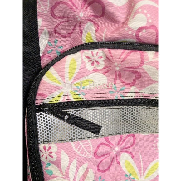 L.L. Bean Deluxe Backpack Kids Hawaiian Pink Floral Print Tropical Vintage Rare! - Picture 3 of 9